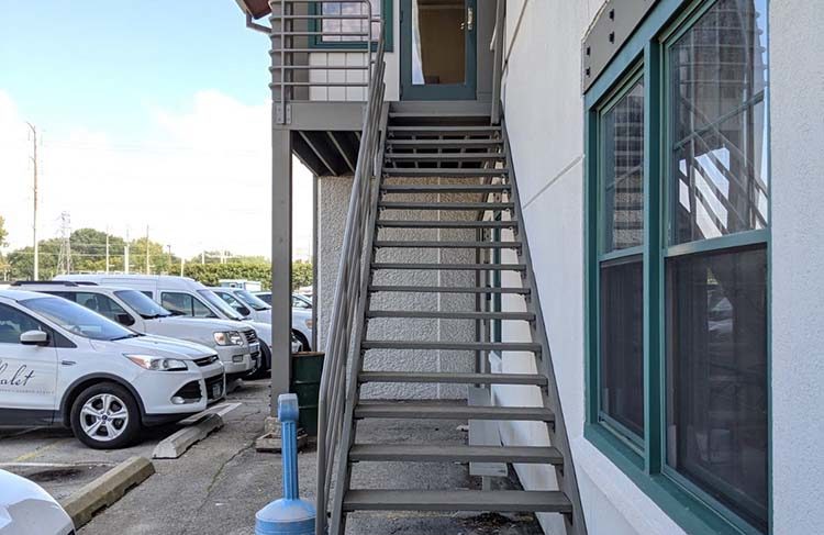 painted stairs for business entrance