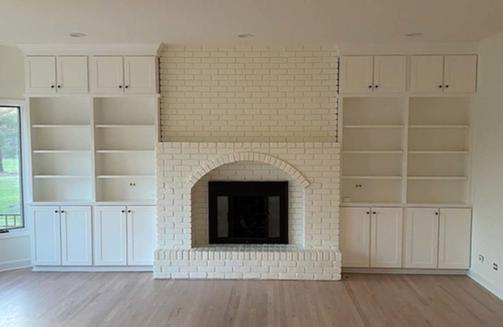 Residential Fireplace and Bookcase Painting